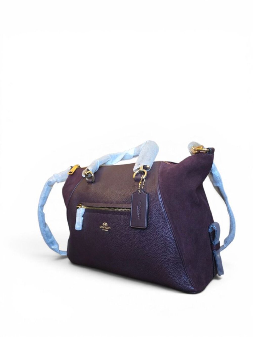 Coach Primrose Satchel 55532 Oxblood Leather Suede Gold NWT Dust Bag - Picture 4 of 16
